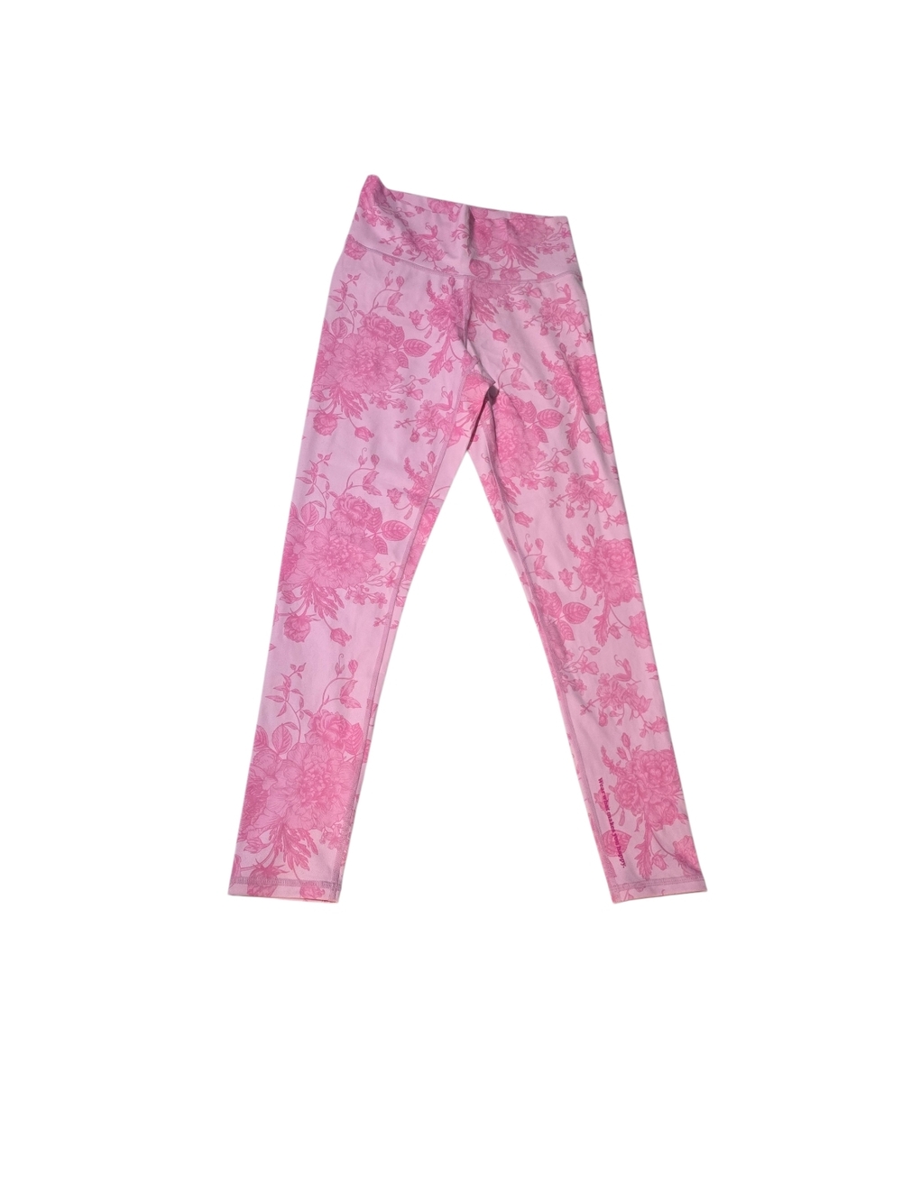 NWT Terez Pink Floral Leggings Size Small | High Waisted Activewear Gym Yoga - Picture 4 of 10